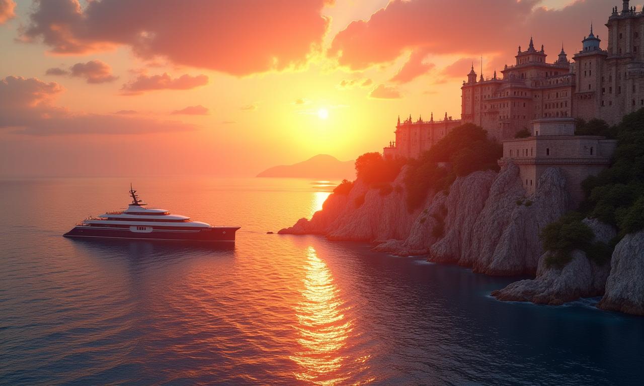 아름다운 해외 여행지 일몰, 고급스러운 느낌